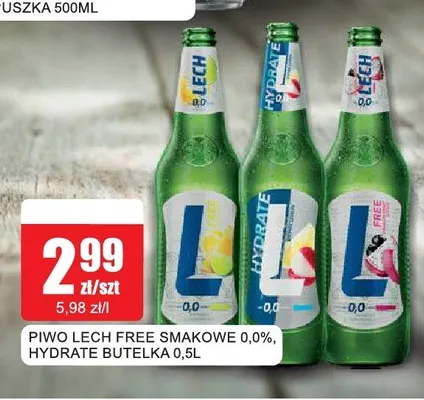 Piwo bezalkoholowe Lech Free Hydrate promocja w Bingo