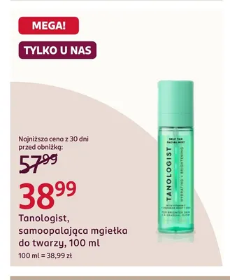 Samoopalająca mgiełka do twarzy Tanologist promocja w Rossmann