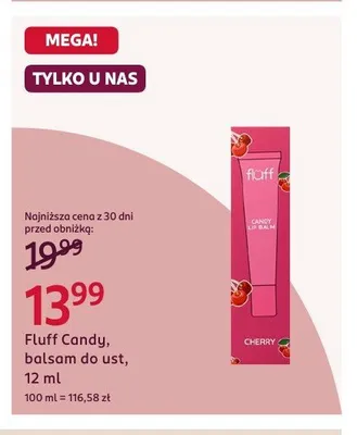 Balsam do ust Fluff Candy promocja w Rossmann