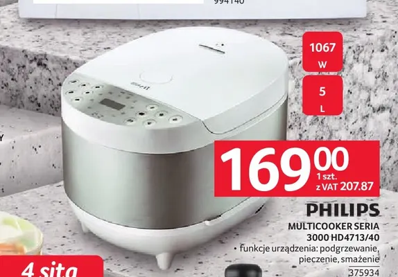 Multicooker seria 3000 HD4713/40 Philips promocja w Selgros