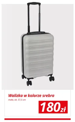 Walizka w kolorze srebra mała promocja w KiK