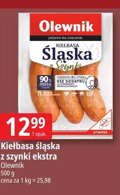 Kiełbasa śląska z szynki ekstra Olewnik promocja w Leclerc
