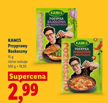 Przyprawa Rozkoszny Posypka wędzone chrupnięcie Kamis promocja w Lidl