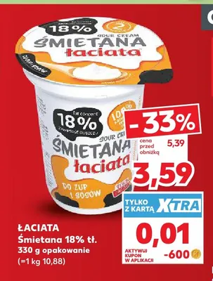 Śmietana Łaciata 18% promocja w Kaufland