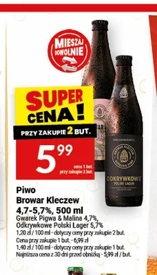 Piwo Browar Kleczew Odkrywkowe Polski Lager 5,7% promocja w Twój Market