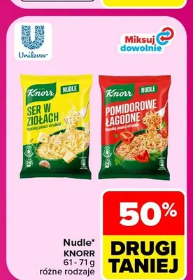 Nudle pomidorowe łagodne Knorr promocja w Carrefour