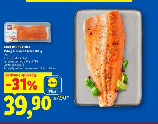 Pstrąg tęczowy filet ze skórą Targ Rybny Lidla promocja w Lidl