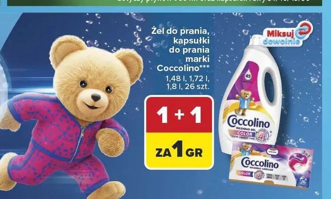 Żel lub kapsułki do prania Coccolino promocja w Carrefour
