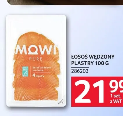Łosoś wędzony plastry Mowi Pure promocja w Selgros