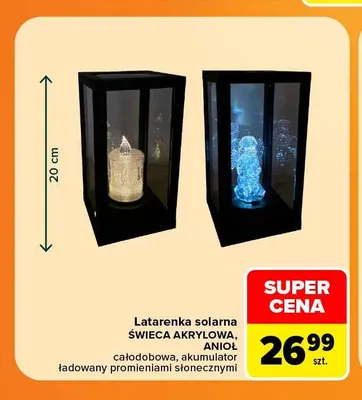 Latarenka solarna świeca akrylowa promocja w Carrefour