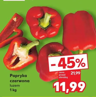 Papryka czerwona luzem promocja w Kaufland