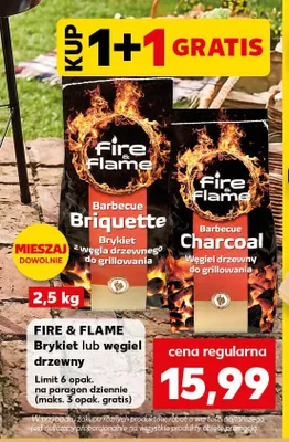 Brykiet z węgla drzewnego do grillowania Fire & Flame promocja w Kaufland