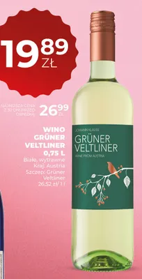 Wino Grüner Veltliner promocja w Duży Ben