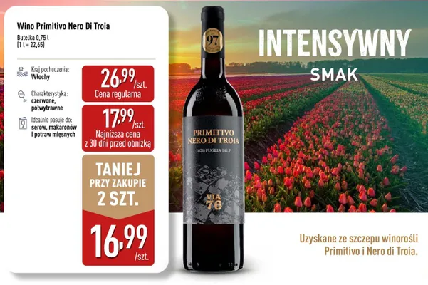Wino Primitivo Nero Di Troia promocja w Aldi