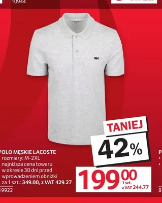 Koszulka polo męska Lacoste promocja w Selgros