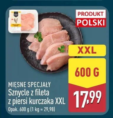 Sznycle z fileta z piersi kurczaka XXL Mięsne Specjały promocja w Aldi
