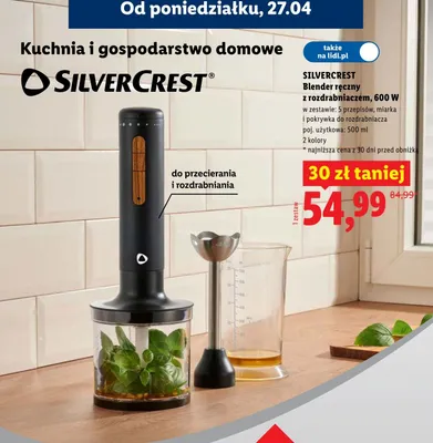 Blender ręczny z rozdrabniaczem, 600W promocja w Lidl