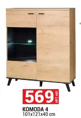 Komoda 4 System John dąb lefkas/czarny 101x121x40cm promocja w Merkury Market