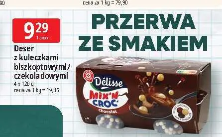 Deser z kuleczkami czekoladowymi Délisse 4-pak 120 g promocja w Leclerc