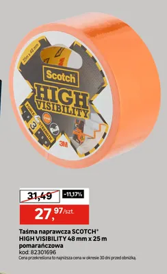 Taśma naprawcza Scotch High Visibility 48 mm x 25 m pomarańczowa promocja w Leroy Merlin