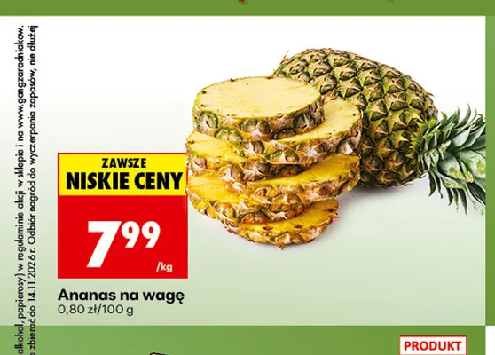 Ananas na wagę promocja w Biedronka