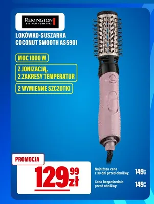 Lokówko-suszarka Remington Coconut Smooth AS5901 promocja w RTV EURO AGD