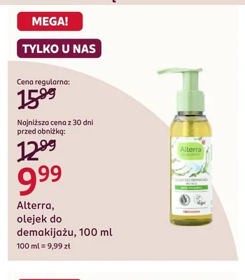 Olejek do demakijażu Alterra promocja w Rossmann