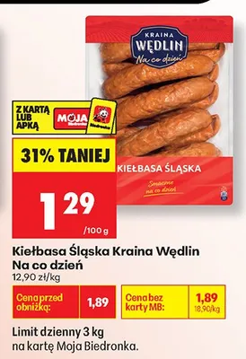 Kiełbasa śląska na co dzień promocja w Biedronka