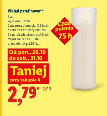 Wkład parafinowy promocja w Lidl