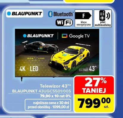 Telewizor 43" Blaupunkt 43UGC5501/00S promocja w Carrefour