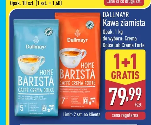Kawa ziarnista Crema Dolce Dallmayr promocja w Aldi