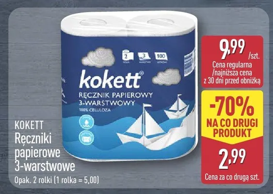 Ręczniki papierowe 3-warstwowe promocja w Aldi