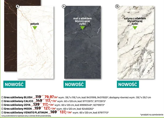 Gres szkliwiony VENATO PLATINUM promocja w Leroy Merlin