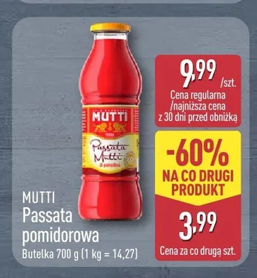 Passata pomidorowa Mutti promocja w Aldi