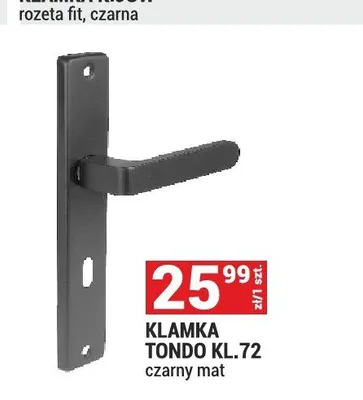 Klamka Tondo Kl.72 czarny mat promocja w Merkury Market