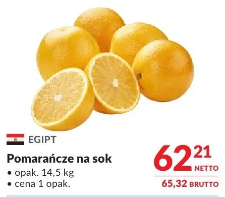 Pomarańcze na sok promocja w Makro