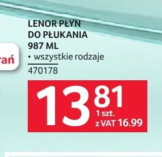Płyn do płukania Lenor promocja w Selgros