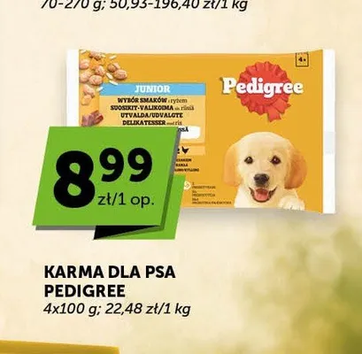 Karma dla psa Pedigree Junior wybór smaków w galaretce 4-pak promocja w Euro Sklep