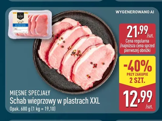 Schab wieprzowy w plastrach XXL Mięsne Specjały promocja w Aldi