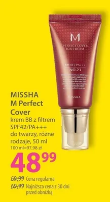 M Perfect Cover krem BB z filtrem SPF42 PA+++ do twarzy, różne rodzaje promocja w Hebe