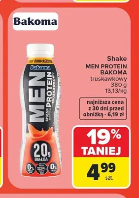 Shake Men Protein Bakoma truskawkowy promocja w Carrefour