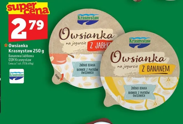 Owsianka na jogurcie z bananem Krasnystaw promocja w TOPAZ
