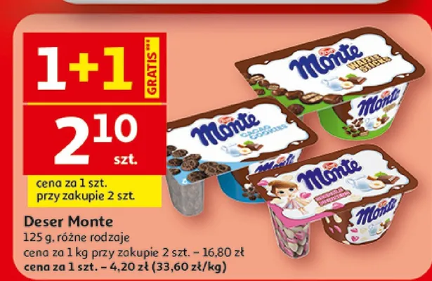 Deser Monte różne rodzaje promocja w Auchan