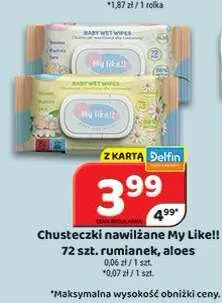 Chusteczki nawilżane My Like!! rumianek promocja w Delfin
