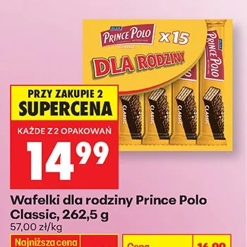 Wafelki dla rodziny Classic 15 szt. promocja w Biedronka
