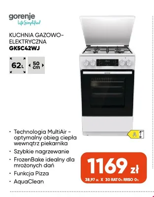 Kuchnia gazowo-elektryczna GK5C42WJ Gorenje promocja w Max Elektro