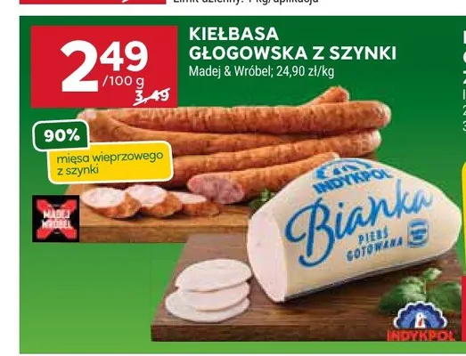 Kiełbasa Głogowska z szynki Madej & Wróbel promocja w Stokrotka