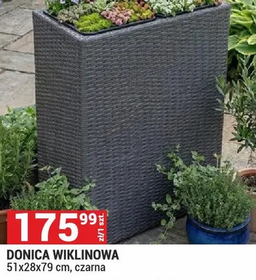 Donica wiklinowa czarna promocja w Merkury Market
