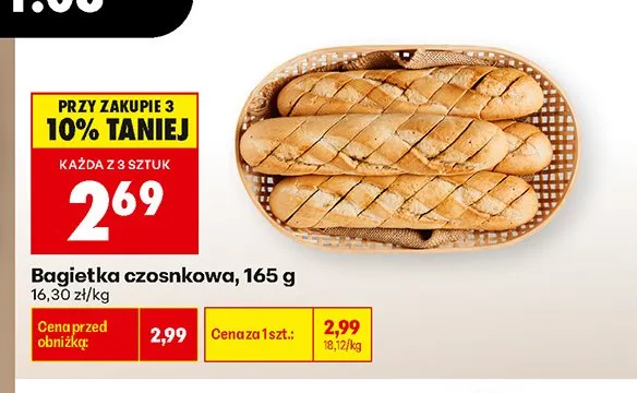 Bagietka czosnkowa promocja w Biedronka