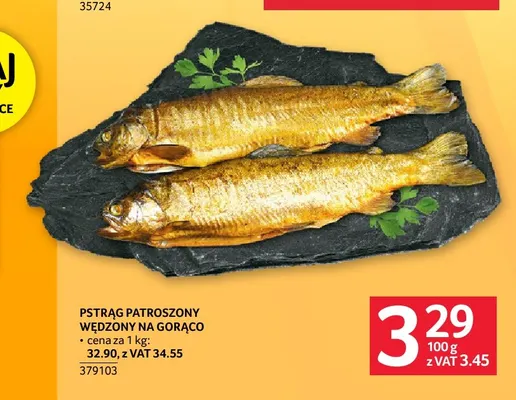 Pstrąg patroszony wędzony na gorąco promocja w Selgros
